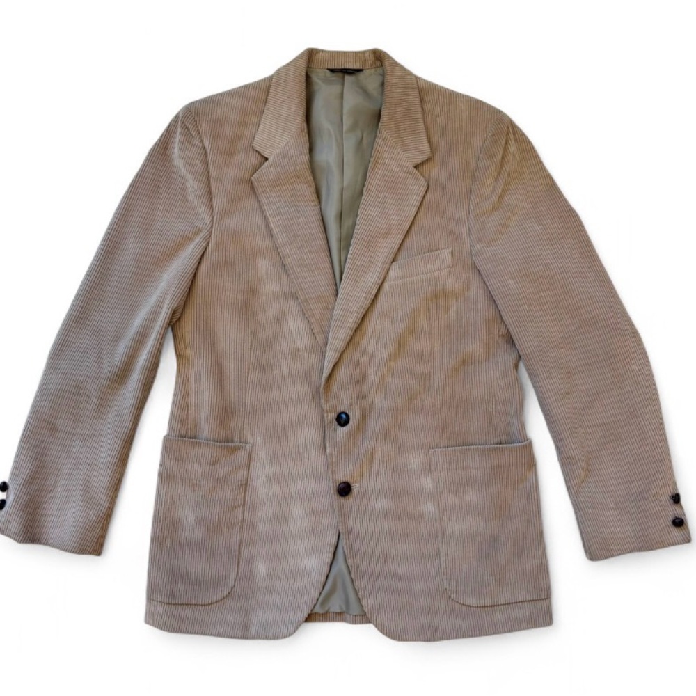 Vintage Pierre Cardin Men's Tan Corduroy Tailored Blazer Sportscoat Jacket 42R
